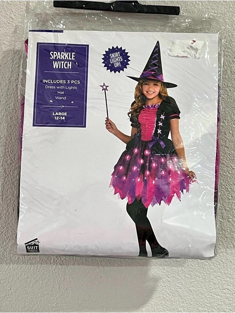 Suit yourself Sparkle Witch Girls Costume Large 12-14 NWT